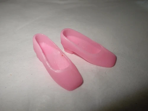 Vintage Barbie Francie Doll Pink Square Toe Heels Shoes Korea