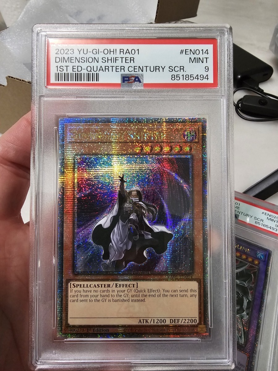PSA 9..Yugioh! Dimension Shifter Quarter Century Secret Rare - NM