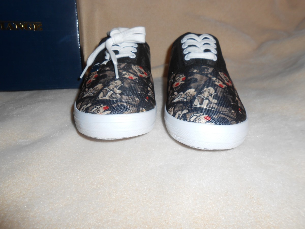 DISNEY MICKEY &amp; MINNIE CAUGHT THE MOMENT CANVAS SNEAKERS BRADFORD EXCHANGE | eBay