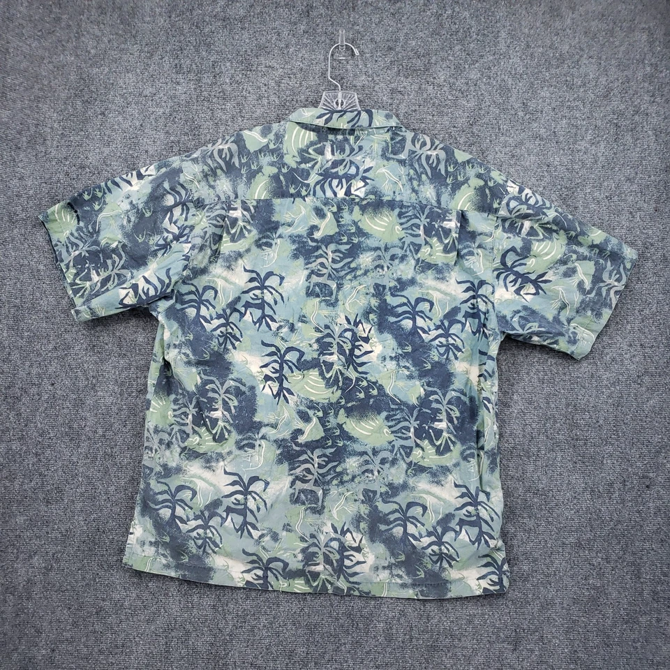 Dickie Walker Authentic Button Up Shirt Mens XL Blue Hawaiian Floral Canvas - Image 2 of 4