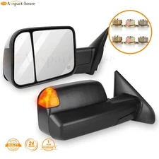 Pair Tow Mirrors for 2016 2017 Ram 1500 2500 3500 Power Heated Signal Puddle