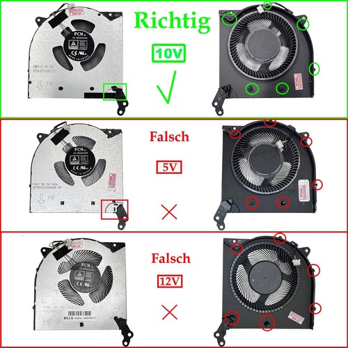 Version 10V for screws - CPU Lüfter Kühler FAN für Lenovo Legion 5-15ACH6H 82JU - Bild 2 von 7