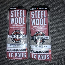 NEW 106107 Rhodes American Steel Wool #4 16 Pads 2 pk