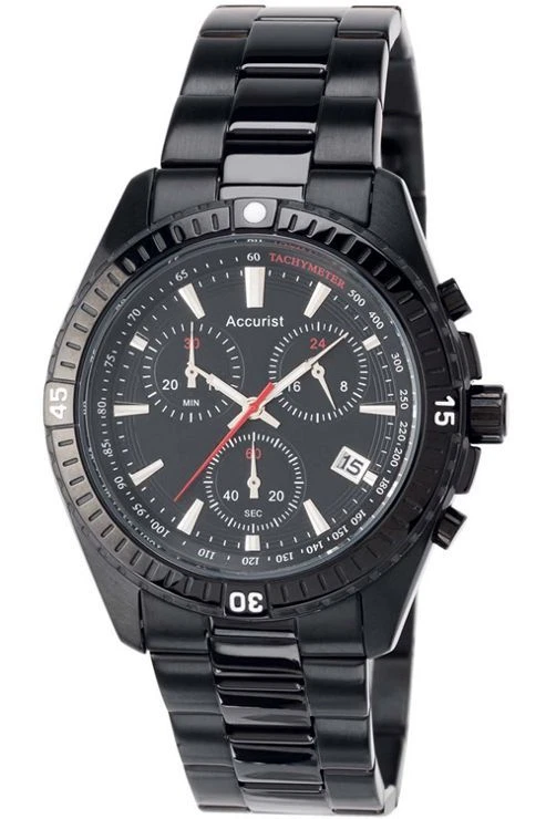 ACCURIST MEN S BLACK CHRONOGRAPH WATCH MB793B eBay