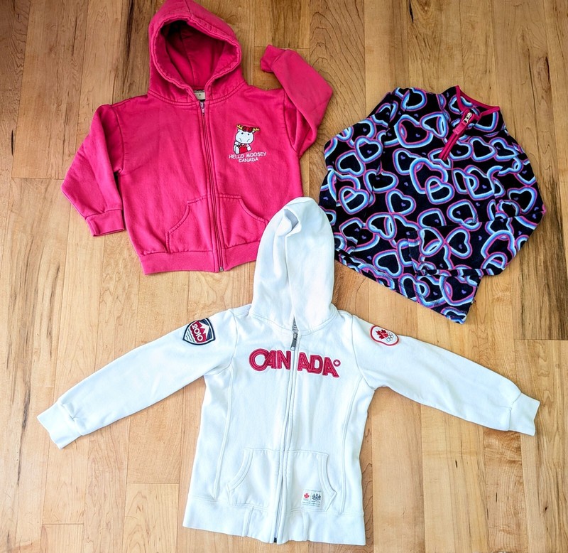 Lot 3 Girls Hudson Bay Kids Coats Jackets Fall Winter Sweatshirts 6 Zip Fleece