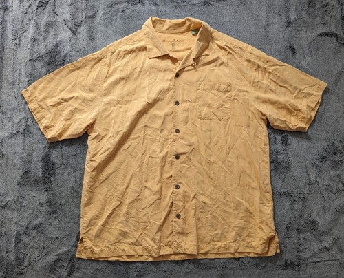 Tommy Bahama short sleeve open collar silk shirt, box shirt, men's size L silk brown type Vintage Second Hand main image 1