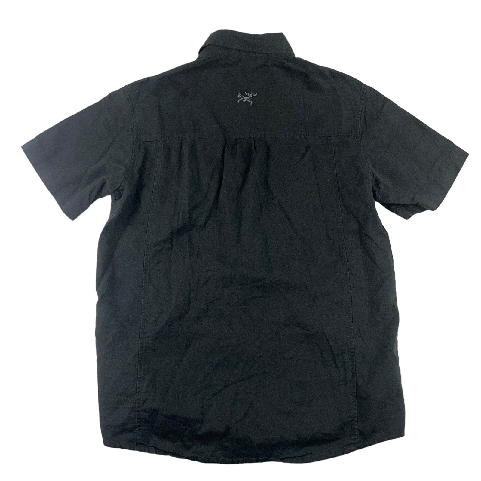 ARC'TERYX grigio antracite lino cotone S S uomo bottoni davanti taglia M ottimo