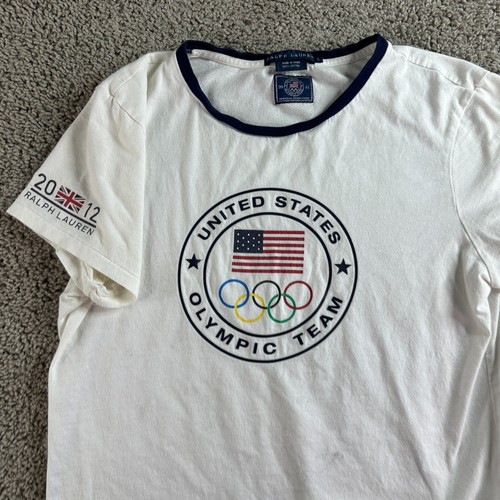 Ralph Lauren 2012 Olympics Shirt Girls Large White USA Olympic Team Kids * - Picture 3 of 10