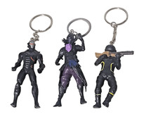 3 Fortnite Figural Keychains - Omega, Raven, ...