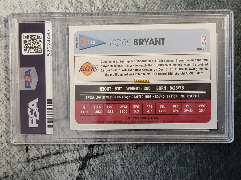 2012-13 Panini Past and Present #70 Kobe Bryant PSA 10 - Image 2 of 2