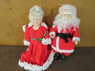 Santa Claus And Mrs. Claus Dolls By Fibre Craft Materials Corp 1991 Vintage