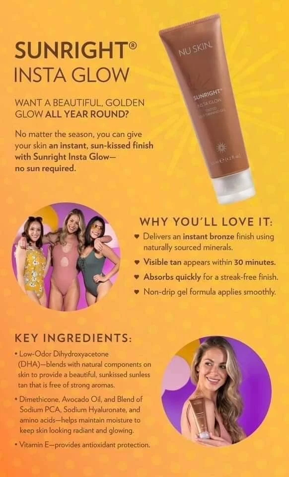 2-Pack  Nuskin Sunright INSTA GLOW Self-Tanning Gel 4.2fl.oz ✨New✨ - Image 4 of 4