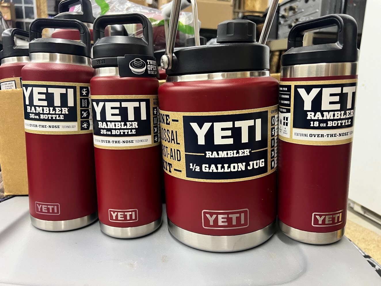 NWT YETI Brick Red 18/26/36/Half Gallon Rambler Bottle Retired Color