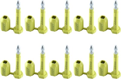 100 PCS Bolt Seal Shipping Seal for Truck Trailers Cargo Container Seal Yellow