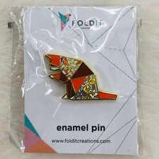 Custom Origami Cat Enamel Lapel Pin by Fold It Creations