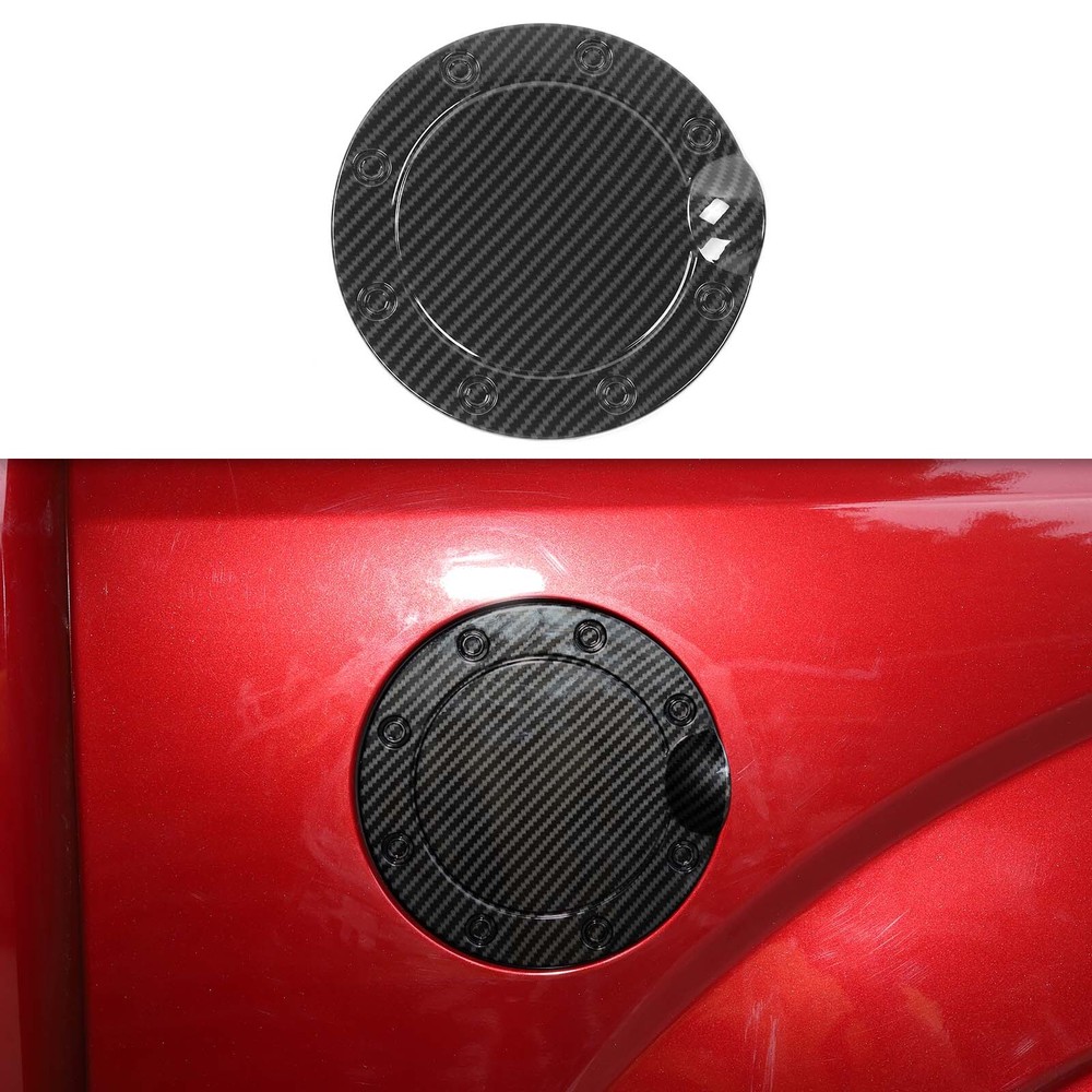 Fuel Filler Gas Cap Tank Door Cover Trim for Ford F150 15-20 Carbon Accessories