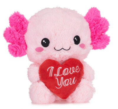 NEU OFFIZIELLES 9 ZOLL ROSA AXOLOTL STOFFTIER LOVE YOU AXOLOTL HERZ PLÜSCHTIER