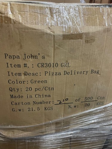 Papa John's Green Large Pizza Delivery Bag Thermally Insulated Door Dash Etc. - Picture 13 of 13