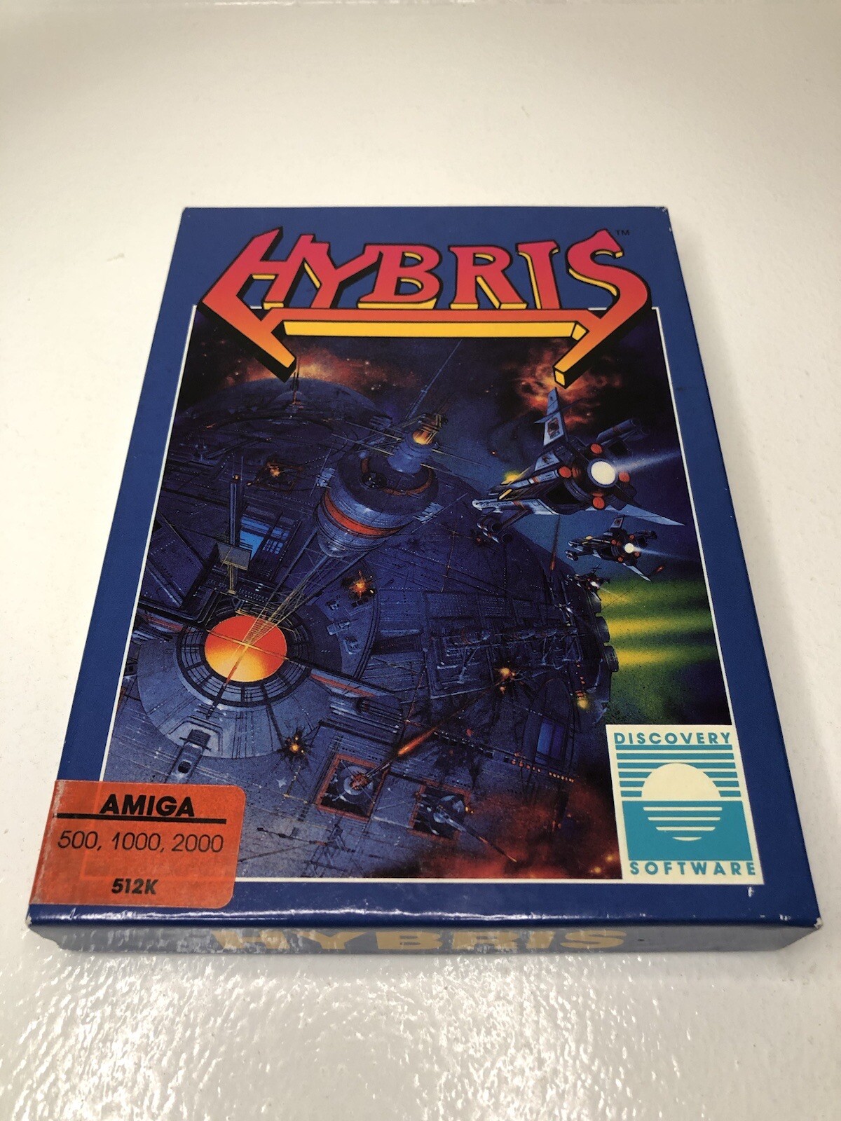 Hybris Commodore Amiga Game 1988 Discovery Software disk PC CLEAN CIB box RARE