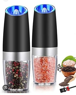 Gravity Electric Pepper and Saltmil Grinder Set Adjustable Coarseness, pack of 2