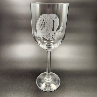 Pepi Herrmann Nesting Loon Wine Glass 7.75in Crystal Goblet Bird 1995 Hand Cut