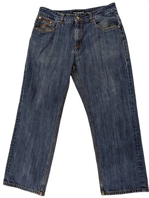 Roca Wear R99 Men's 34 X 32 Blue Medium Rise Distress Relaxed Baggy Denim Jeans