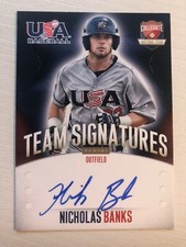 2014 Panini USA Baseball On Card Team Signatures Auto /399 Nicholas Banks