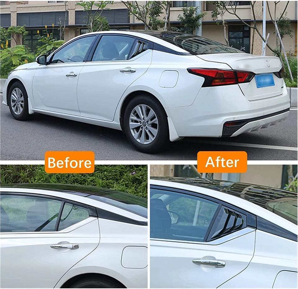 Cubierta de persianas de ventilación de persianas laterales negro brillante para Nissan Altima 2019-2023 Foto 3 de 4