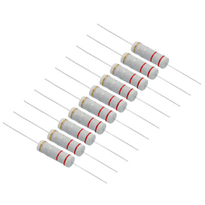 10x5 Watt 0,22 Ohm Kohleschichtwiderstand Widerstände Axialer bleifarbener Ring
