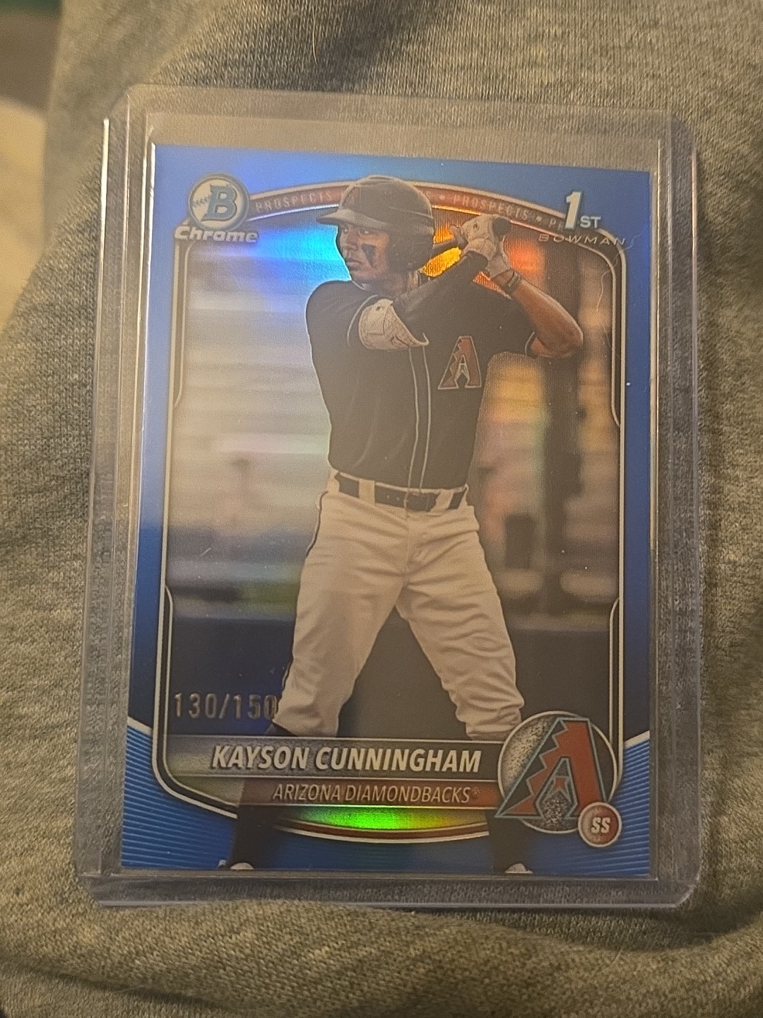 KAYSON CUNNINGHAM 2025 BOWMAN CHROME DRAFT 1ST TRUE BLUE REFRACTOR /150