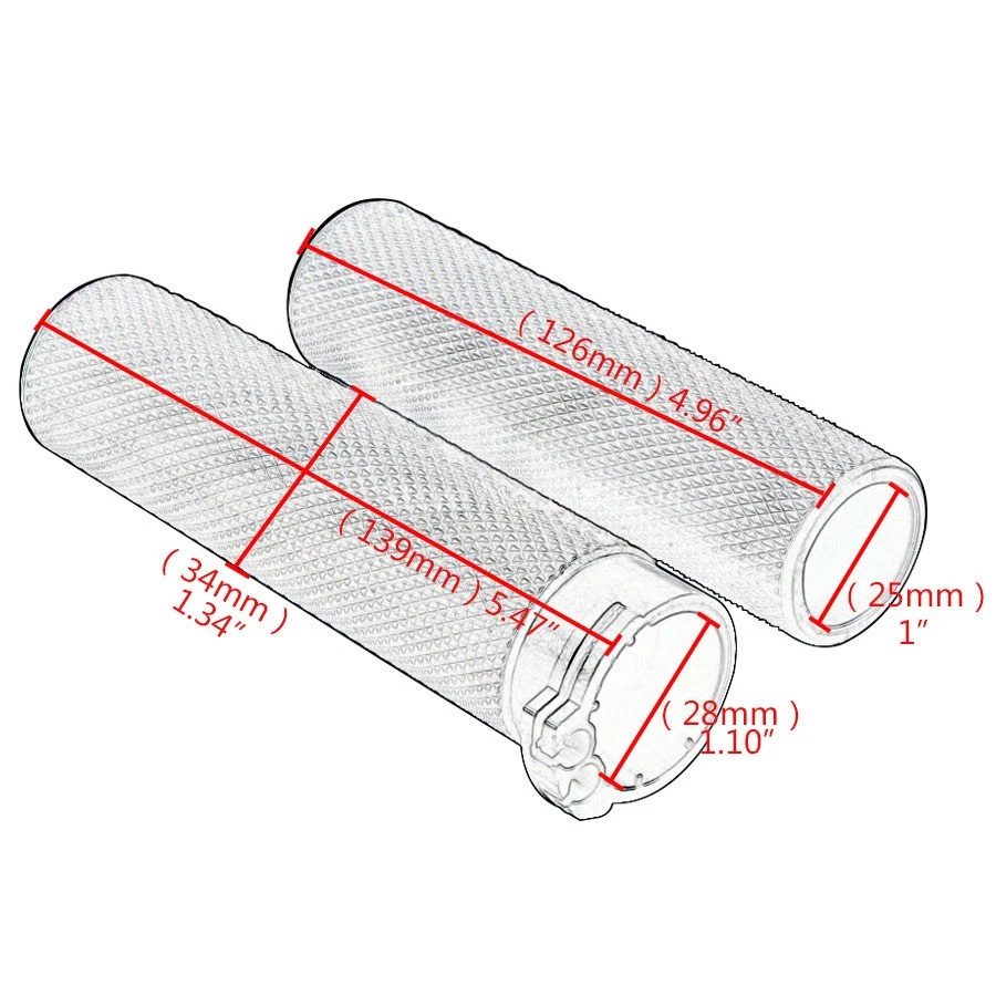 1" 25mm Motorcycle Black Handlebar Hand Grips For Harley Touring Dyna Blackline - Image 4 of 4