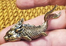 SHADOWBOX MINIATURE-BRASS CHINESE DRAGON COY FIGURINE