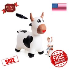 EVERICH TOY White Cow Hopper Ride on Toy Toddlers 18M 