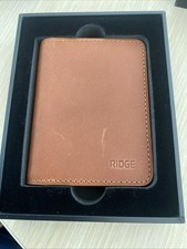 The Ridge Wallet Tobacco Brown Leather RFID New In Box