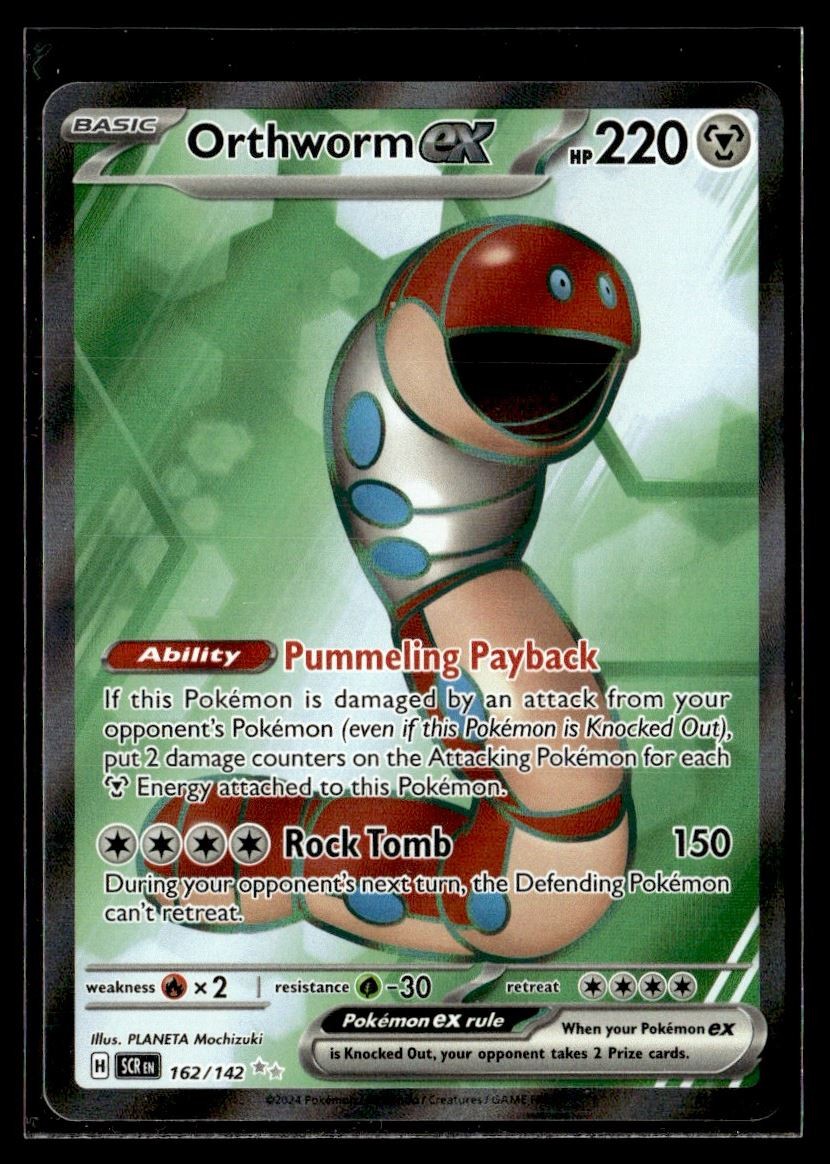 2024 Pokemon Card Stellar Crown - Orthworm Ex Full Art #162/142 | eBay