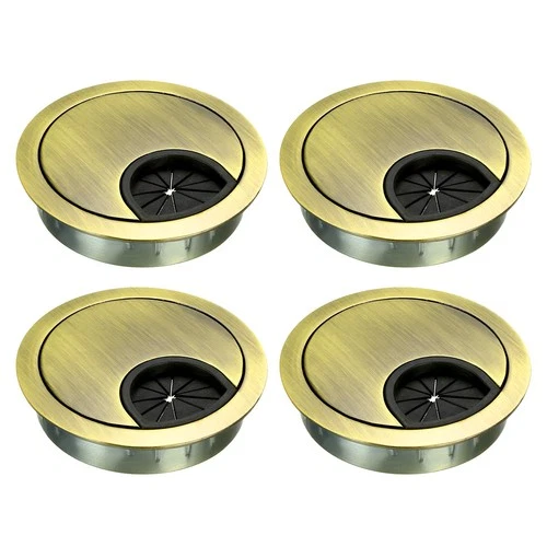 Cable Hole Cover, 2-1/8" Zinc Alloy Desk Grommet, 4 Pcs (Bronze Tone)