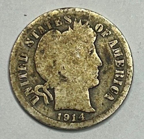 1914 BARBER DIME