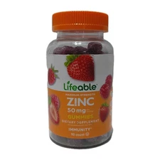 Lifeable Zinc - Great Tasting Berry Flavor Gummy - 90 Count Exp. 11/2026