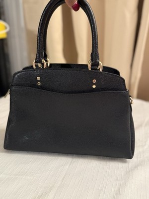 Coach 91146 Mini Lillie Carryall Black Crossgrain Leather Satchel