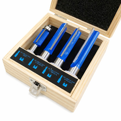 4-teiliges TCT Router Bit Set 1/2 Zoll & 1/4 Zoll Schaft Küche Laminat Arbeitsplatte Schneider