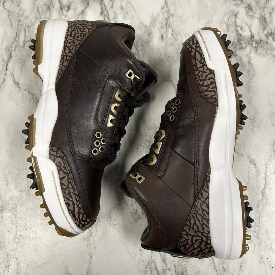 Jordan 3 Retro Golf Marrón Exclusivo Usado Una Vez Para Hombre Talla 9 Foto 3 de 4