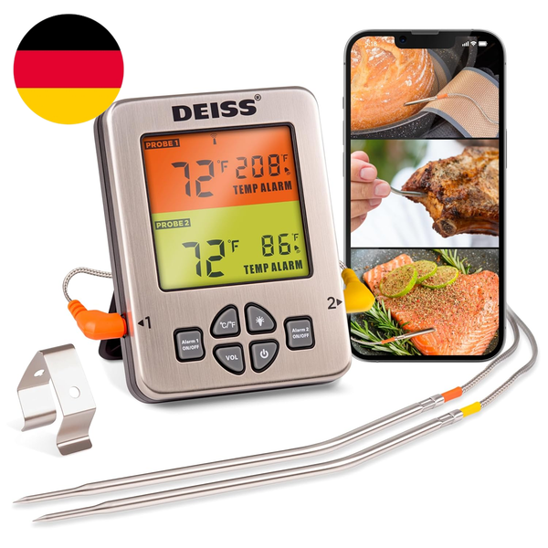 Deiss PRO Bluetooth Fleischthermometer Kabellos – Digitales Kochthermometer Mit-image