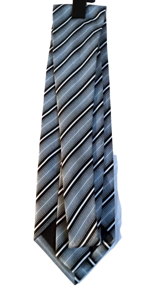 Corbata de seda "Romario Manzini" gris/negro (talla adulto) Foto 3 de 3