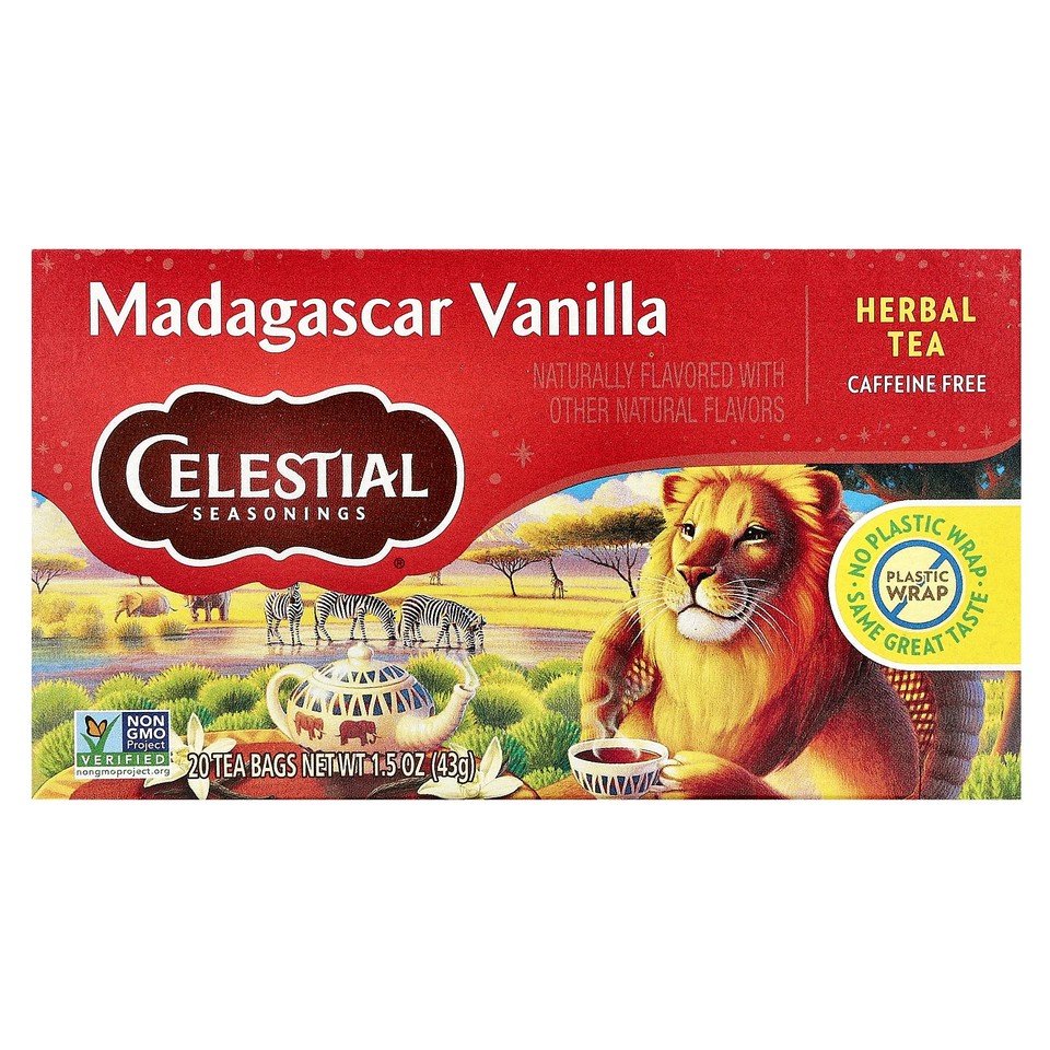 Herbal Tea, Madagascar Vanilla, Caffeine Free, 20 Tea Bags, 1.5 oz (43 g)