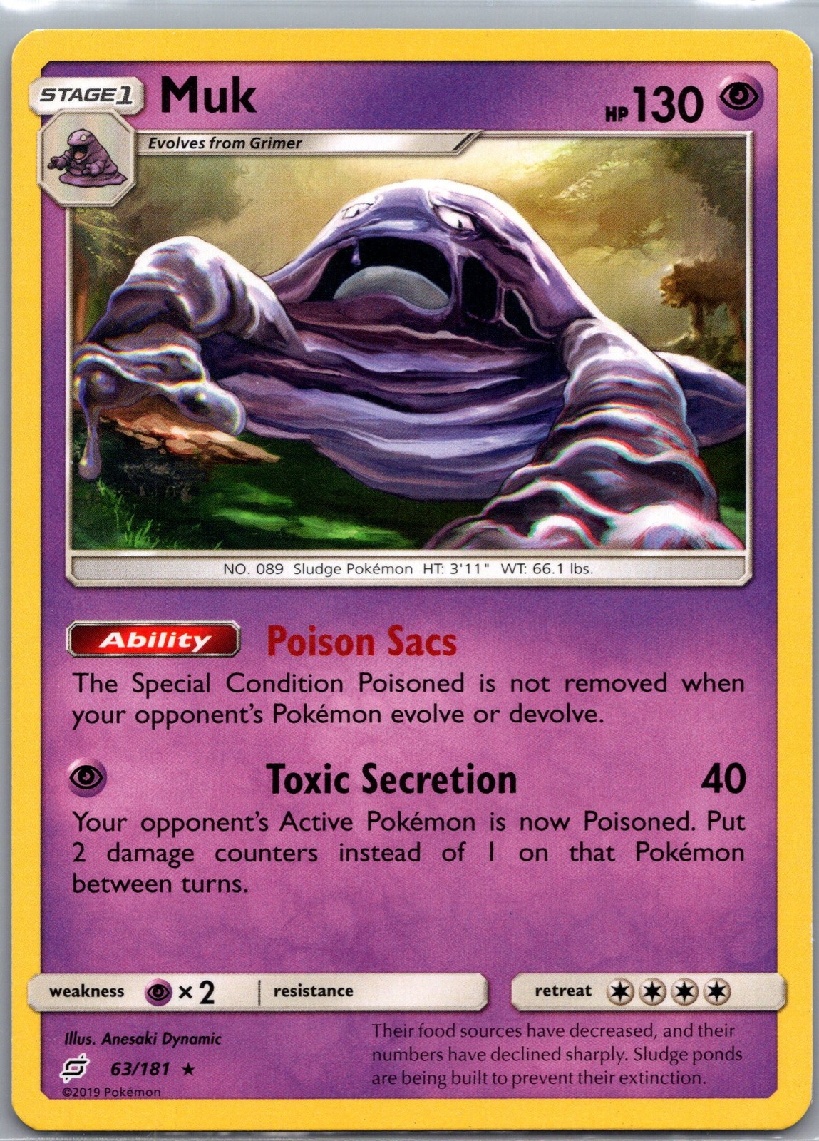 Pokemon Muk SM - Team Up 63/181 Lightly Played