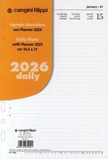 Ricambio Organizer Agenda Giornaliera 2026 cm 14.5×21