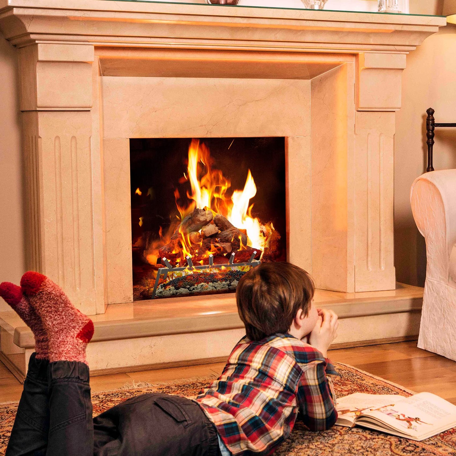 Skyflame Glowing Embers Rock Wool Mixed with Vermiculite for Vented Gas Fireplac