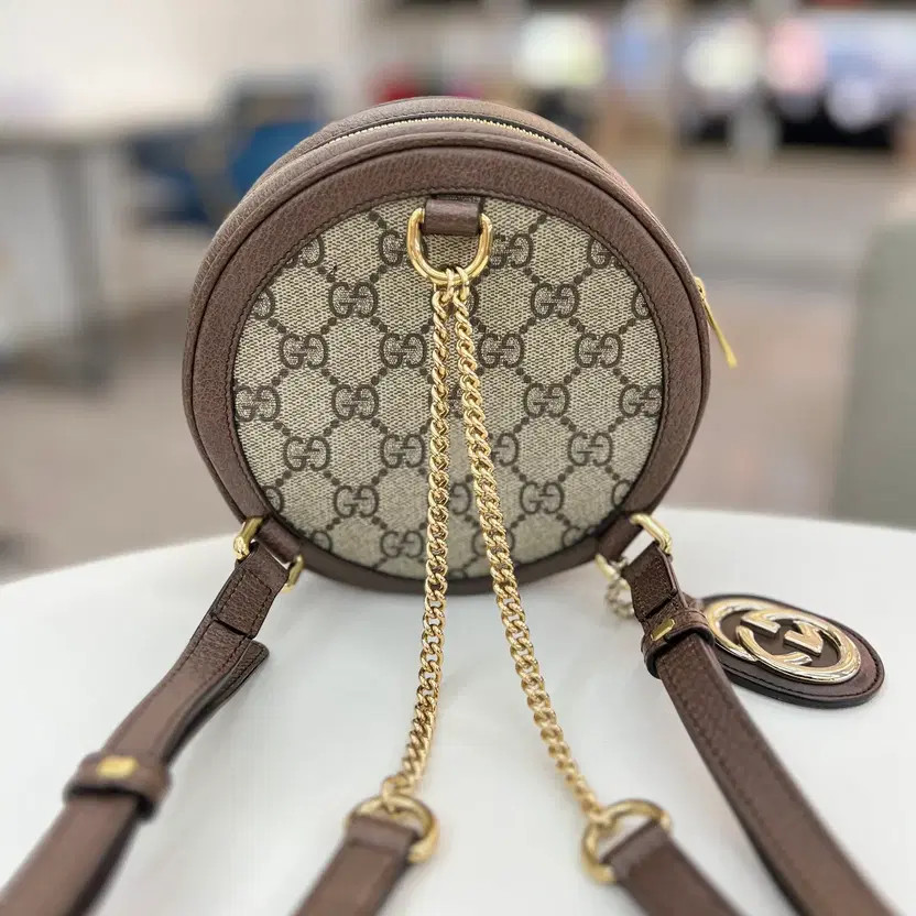 Gucci Ophidia Web Backpack 18x18x5cm Brown Leather S Grade thumbnail 5