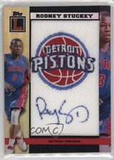 2007-08 Topps Letterman Team Logo Refractor 5/19 Rodney Stuckey Patch Auto 3hd
