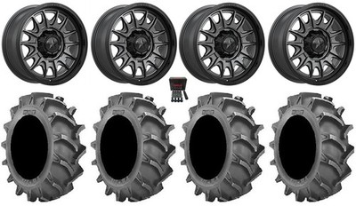 MSA Commander 18'' Wheels Gunmetal 33x8 (4ply) BKT 171 Tires Mule Pro FXT  KRX